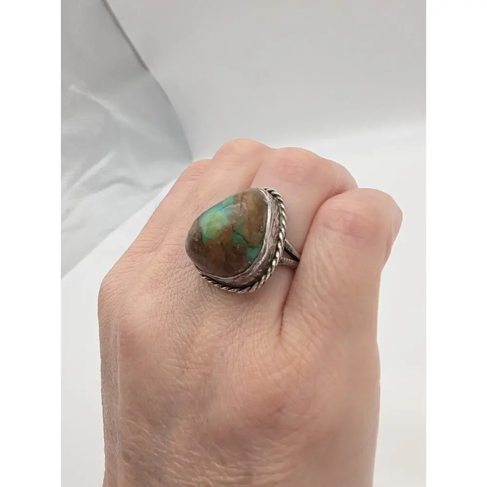 Sterling Silver 925 Native American Turquoise Ring Size 6 - Picture 2 of 9